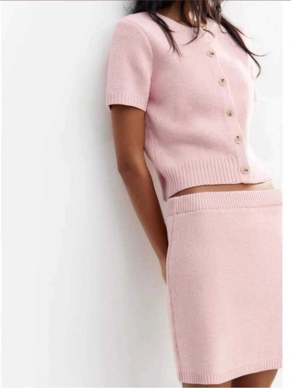 New ZARA Pink Knit Mini Skirt